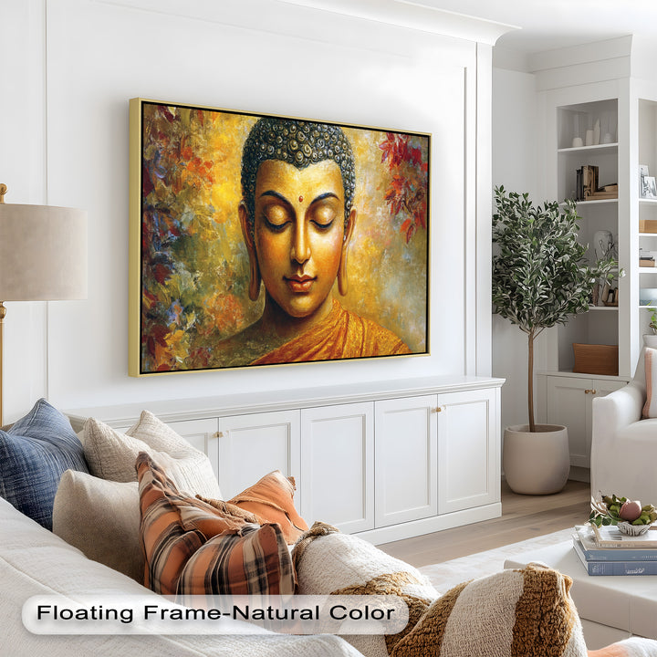 Buddha Portrait Wall Art – Framed Oil Painting