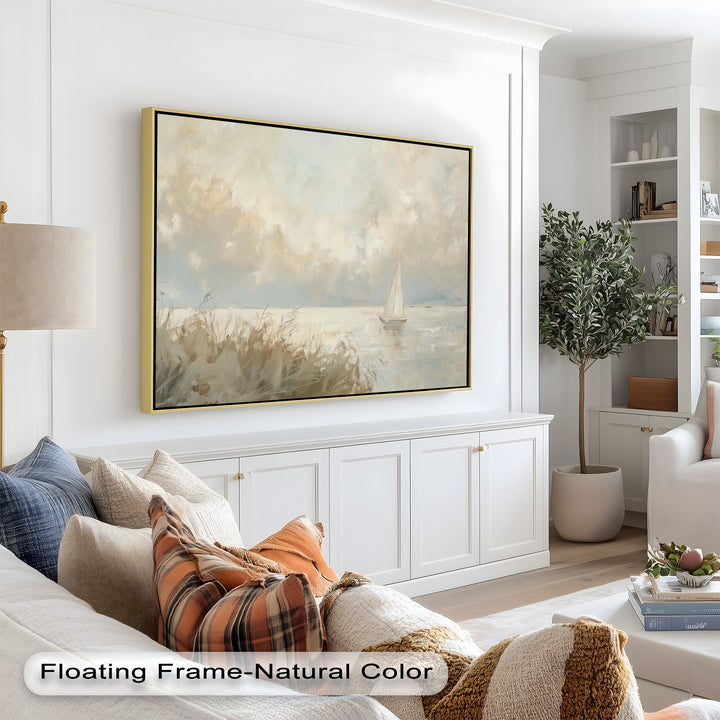 Lake Sailboat – Tranquil Waterscape Oil Painting