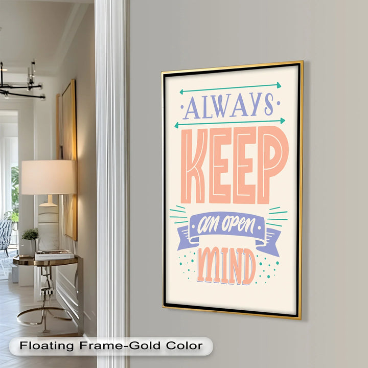 Always Keep an Open Mind – Pastel Typography Oil Painting - MyPhotoStation