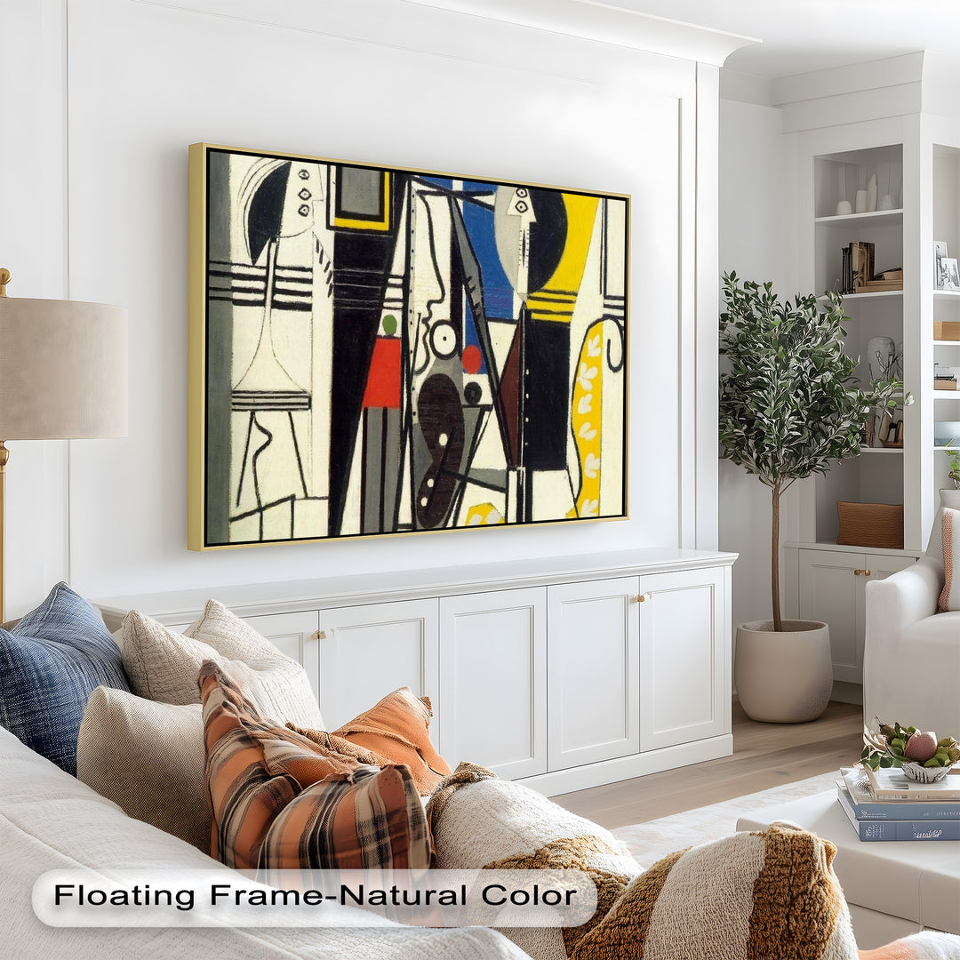 Abstract Figures and Forms by Le Corbusier-Geometric Oil Painting