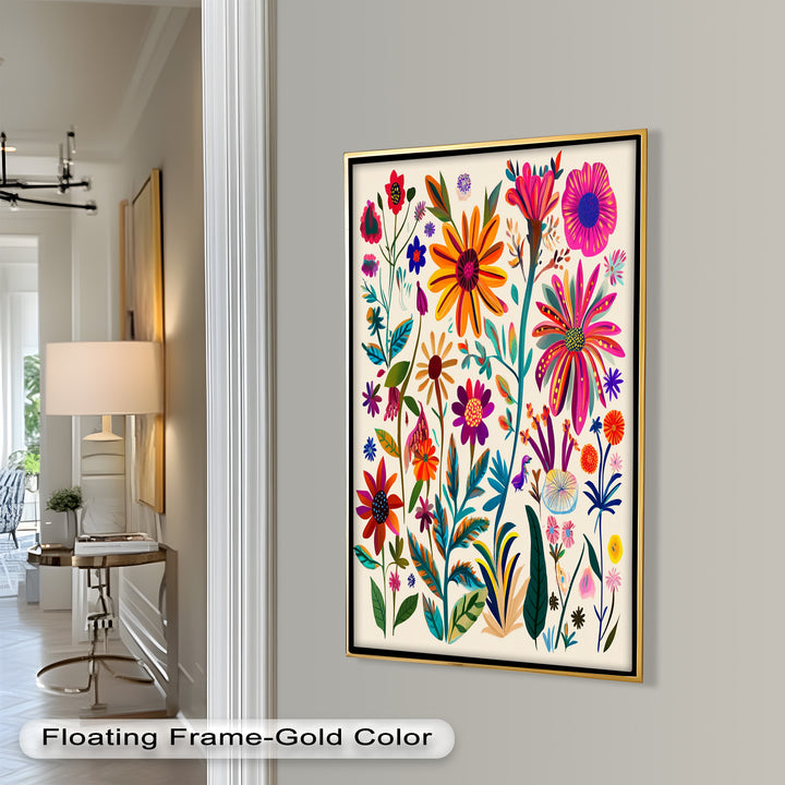Wild Bloom Symphony – Vibrant Botanical Oil Painting