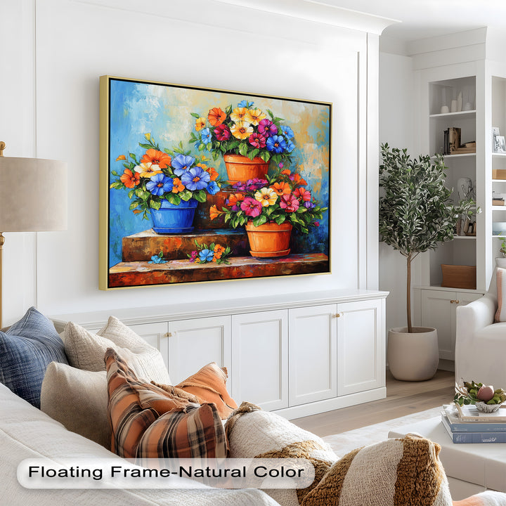 Flower Pots Wall Decor – Botanical Oil Paintings