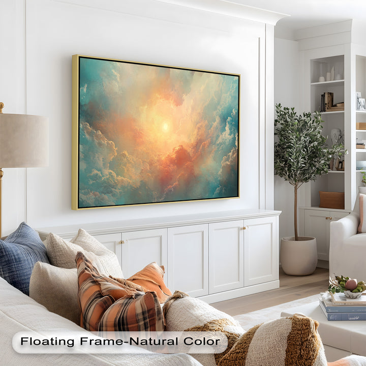 Abstract Sky and Sunlight – Framed Oil Painting
