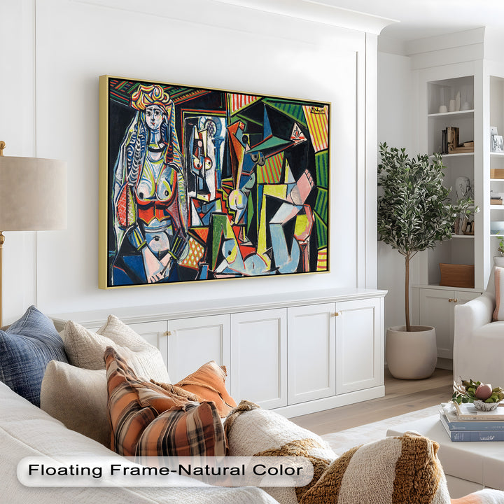 The Mirror Within – Bold Cubist Interior Picasso Oil Painting