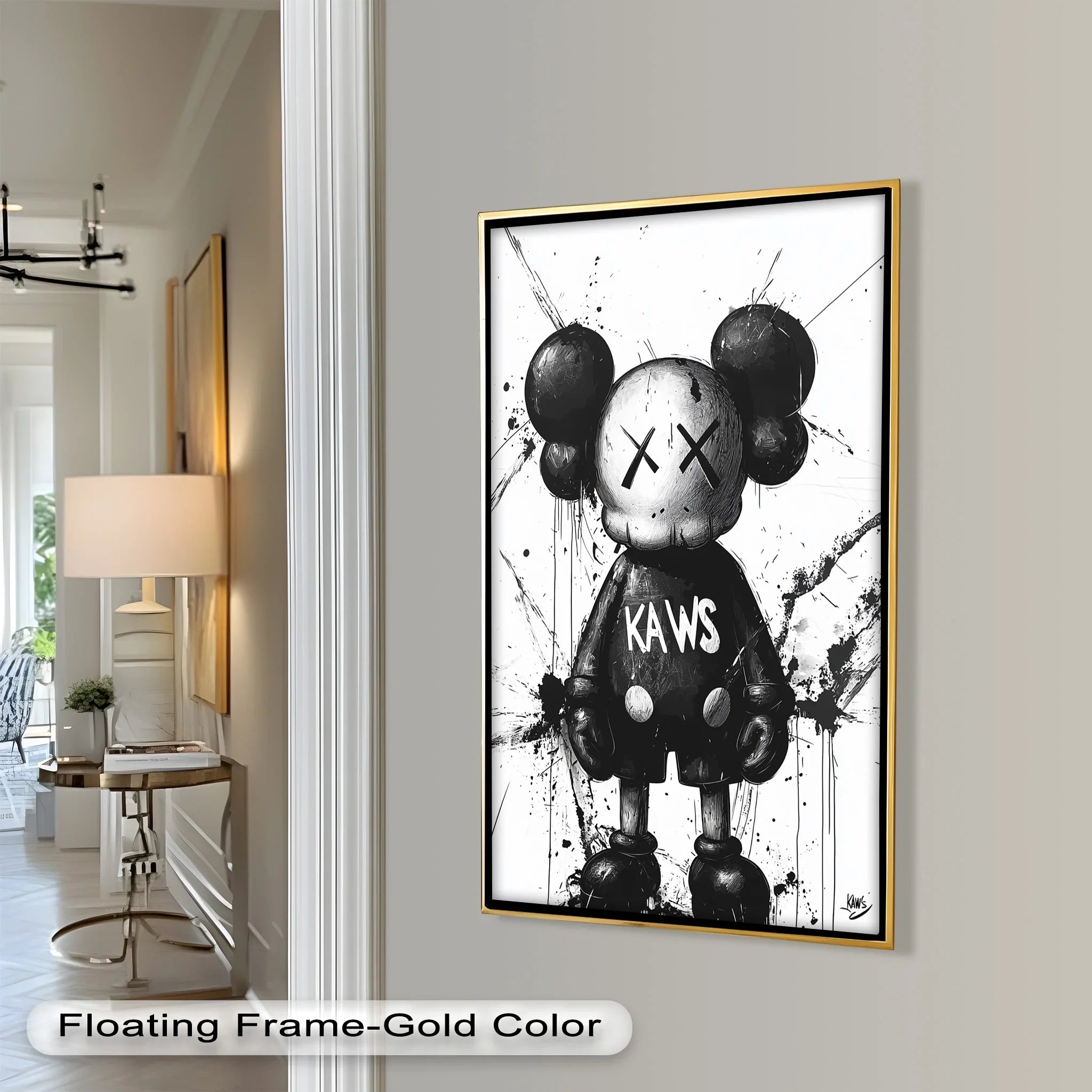Black & White Figure – KAWS Graffiti Oil Painting – MyPhotoStation