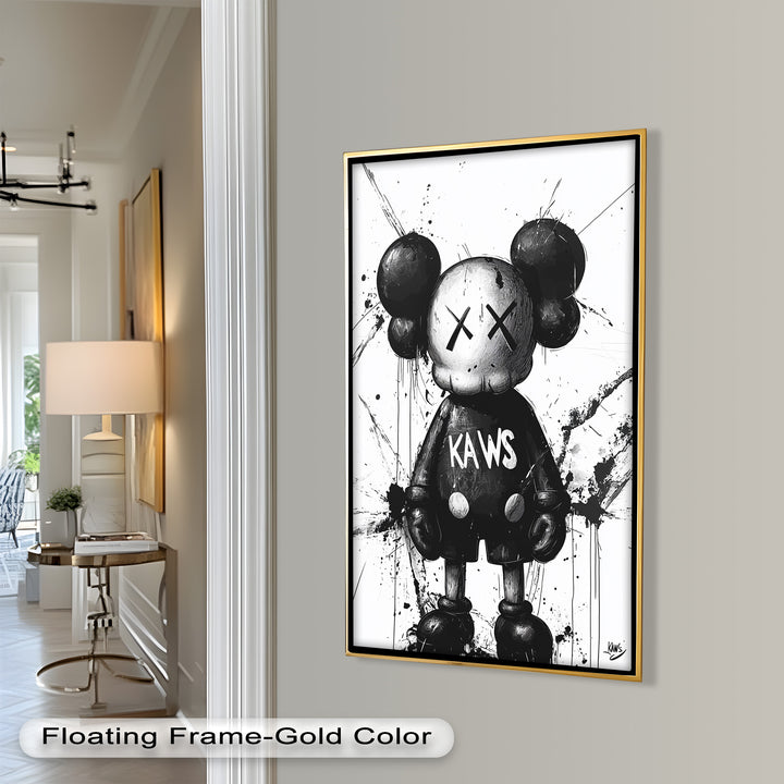 Black & White Figure – KAWS Graffiti Oil Painting