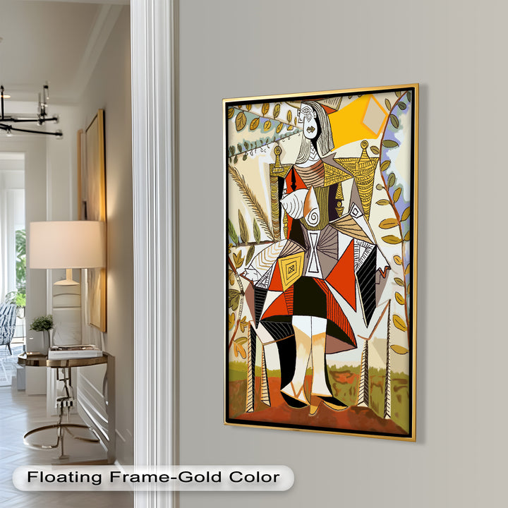 Queen Among Leaves – Picasso Style Cubist Oil Painting