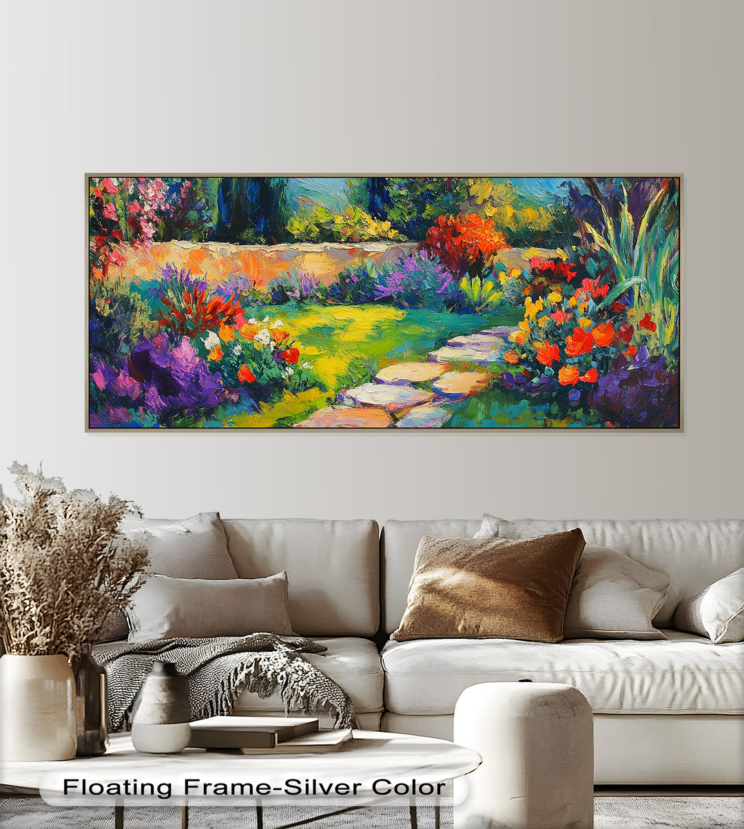 Sunlit Garden Path – Colorful Impressionist Oil Painting