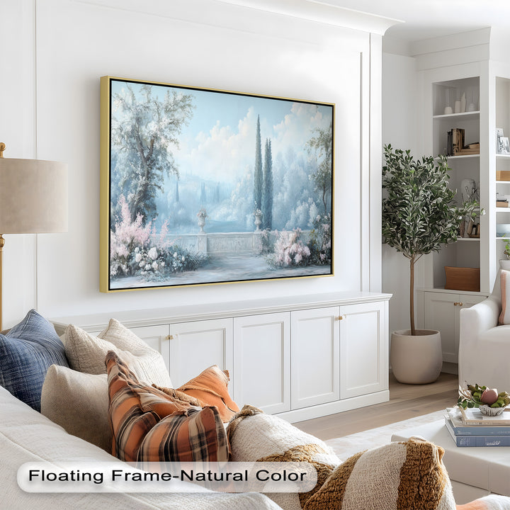 Serene Garden Terrace – Landscape Oil Painting