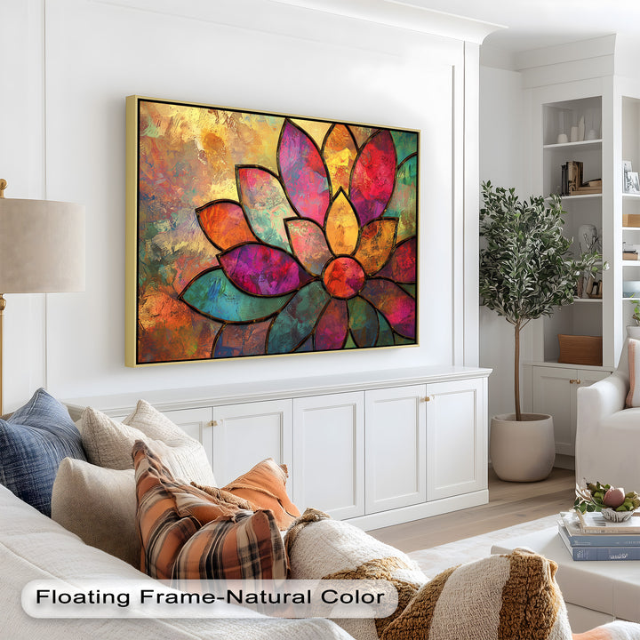 Stained Flower – Framed Oil Painting