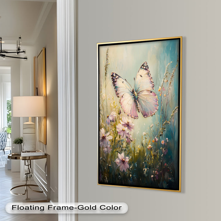 Butterfly Among Wildflowers – Animal Oil Painting