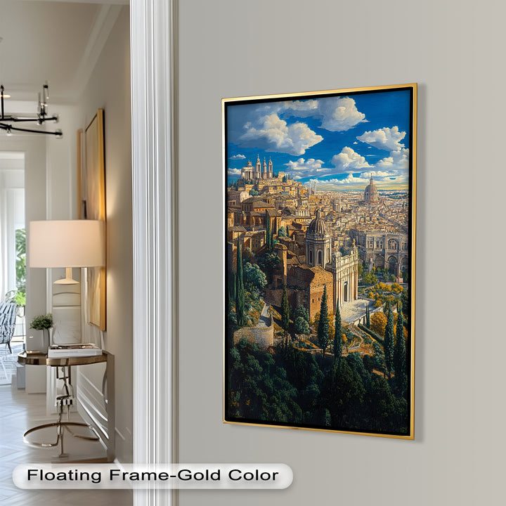 Sunlit Heights of Rome – Classical Cityscape Renaissance Oil Painting
