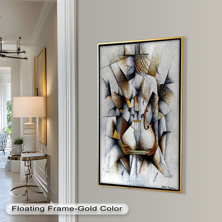 Cubist Harmony – Abstract Nude with Violin Motif Picasso Oil Painting