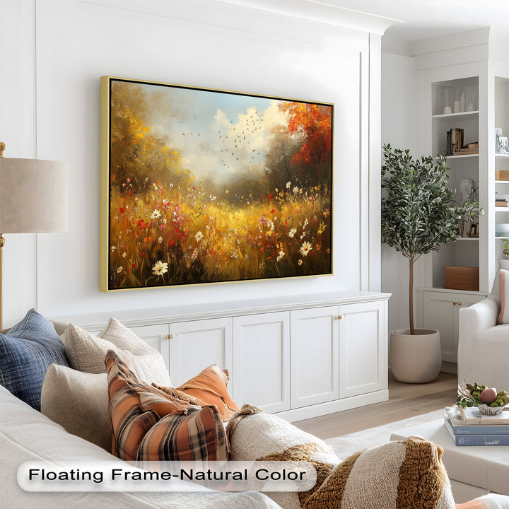 Flowers and Stream – Vibrant Autumn Oil Painting