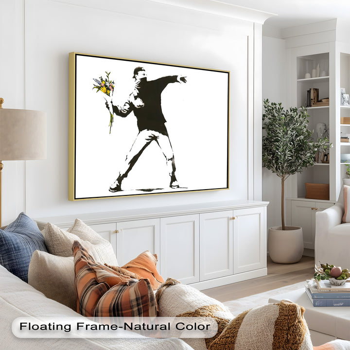Flower Thrower – Iconic Protest Banksy Oil Painting