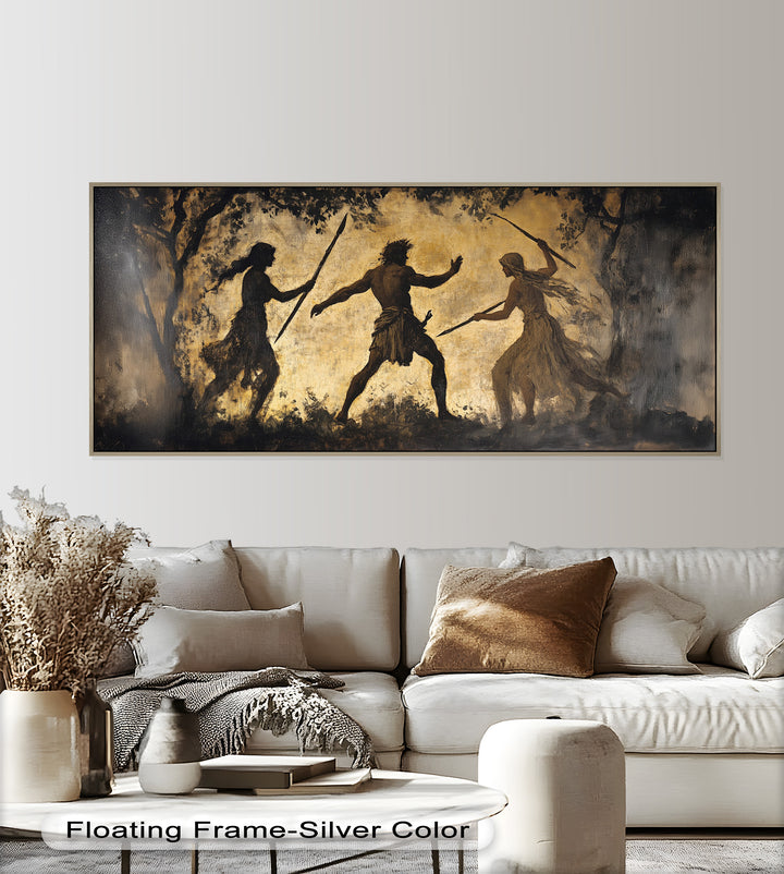 Prozess durch Schatten - Mythologie Ölgemälde