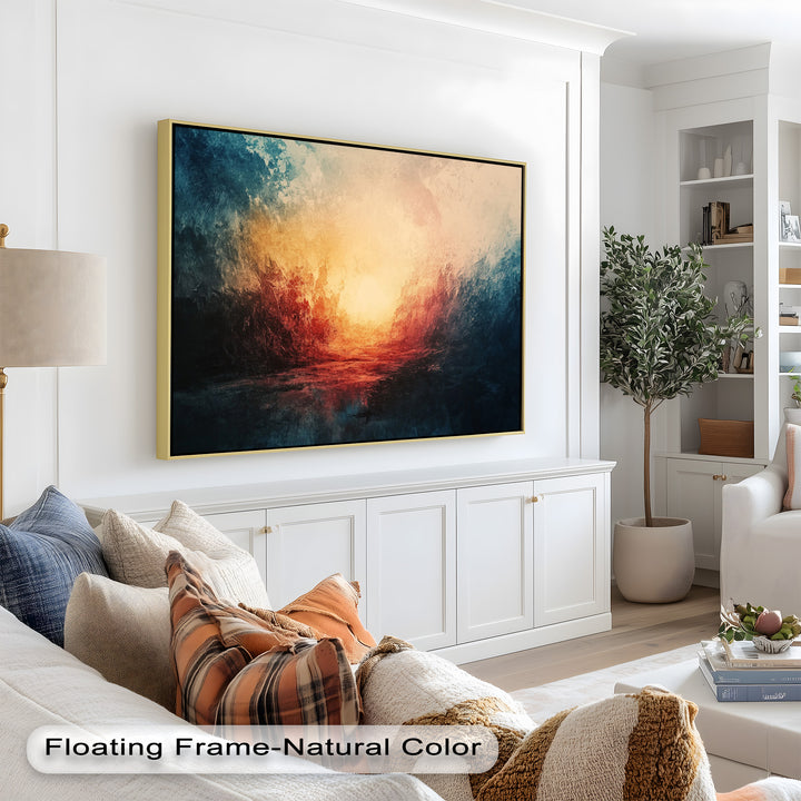 Eclipse Awakening – Feuriges Lichtexplosion-Abstraktes Ölgemälde