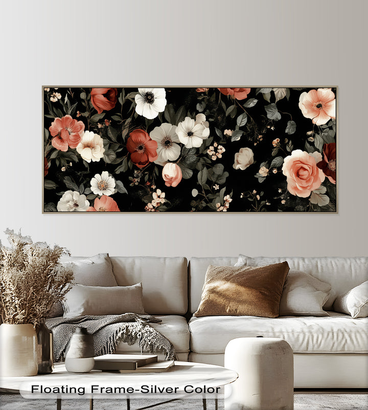 Vintage Rose Garden Wall Art – Floral Oil Painting