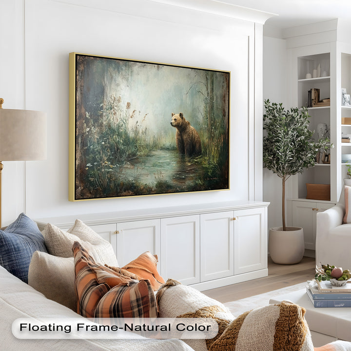 Brown Bear by the Water - Animal Oil Painting