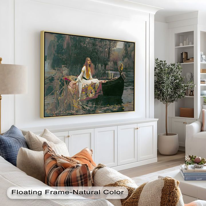 The Lady of Shalott – Romantic River Journey Historic Oil Painting