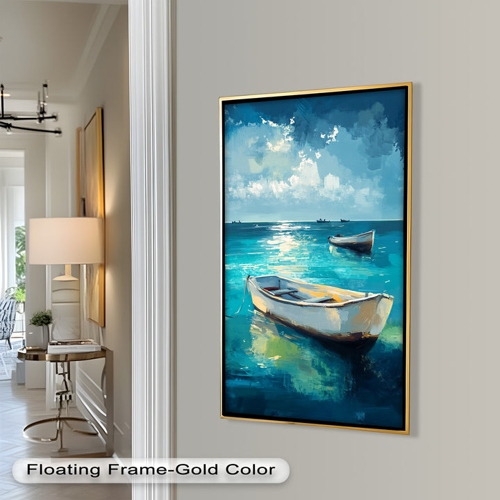 Still Waters at Sea – Boat Oil Painting