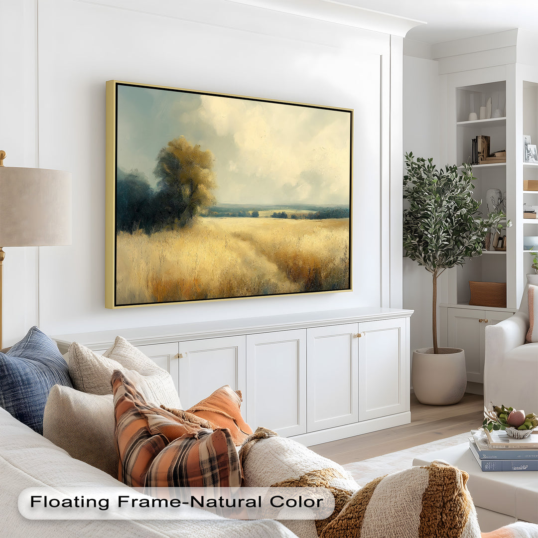 Golden Field Wandkunst – Landschaftsölgemälde