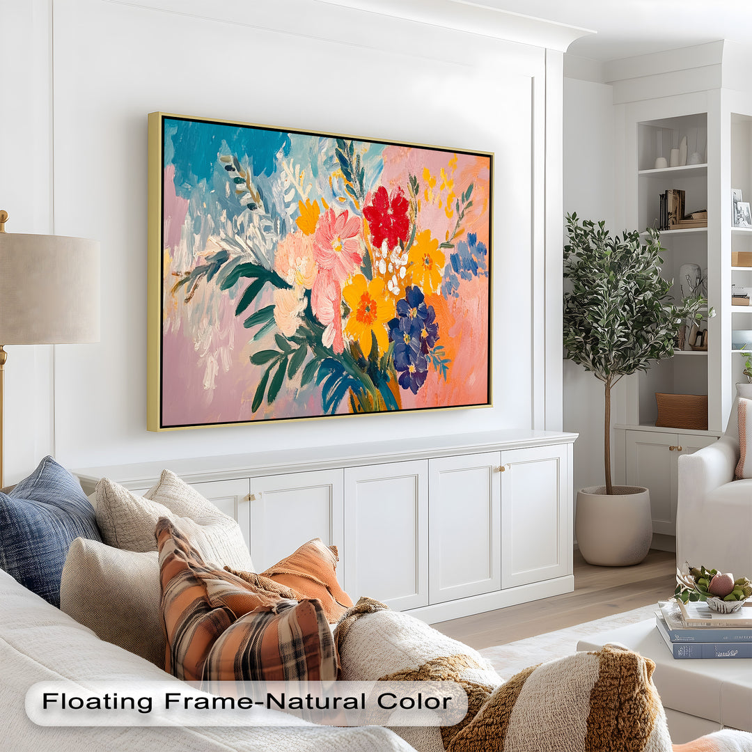 Boho Garden Radiance – Modernes Ölgemälde