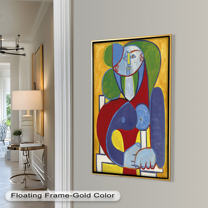 Color Harmony – Abstract Seated Woman Picasso Oil Painting