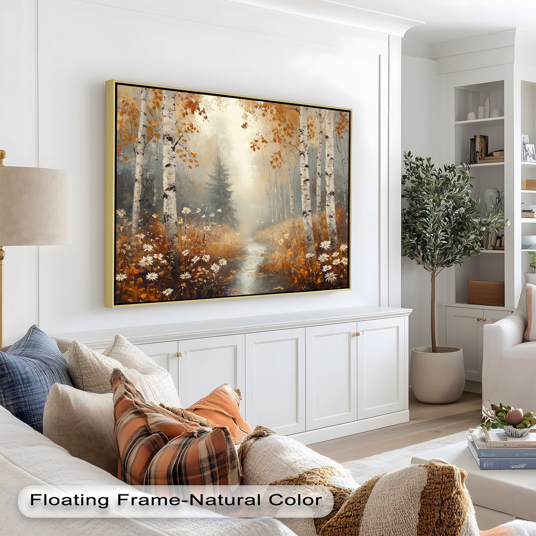 Golden Fall Leaves – Serene Autumn Oil Painting