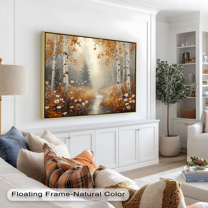 Golden Fall Leaves – Serene Autumn Oil Painting