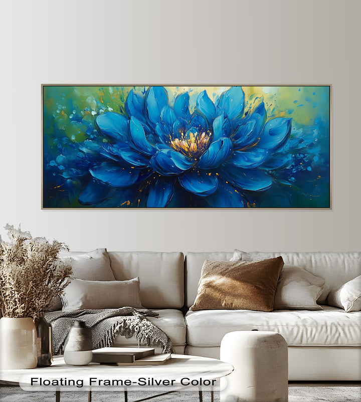Golden-Centered Lotus in Bloom - Flower Oil Painting