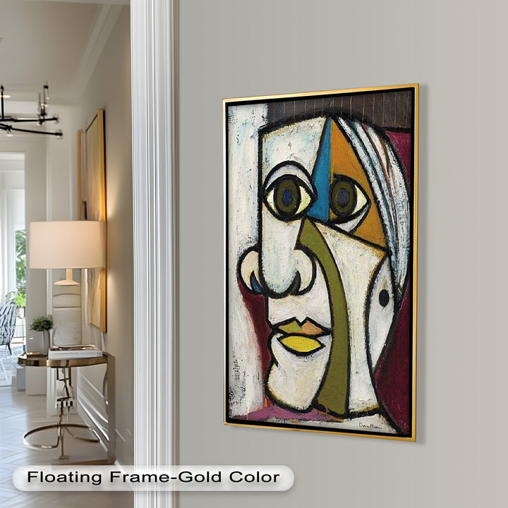 Bold Gaze – Geometric Abstract Portrait Picasso Oil Painting