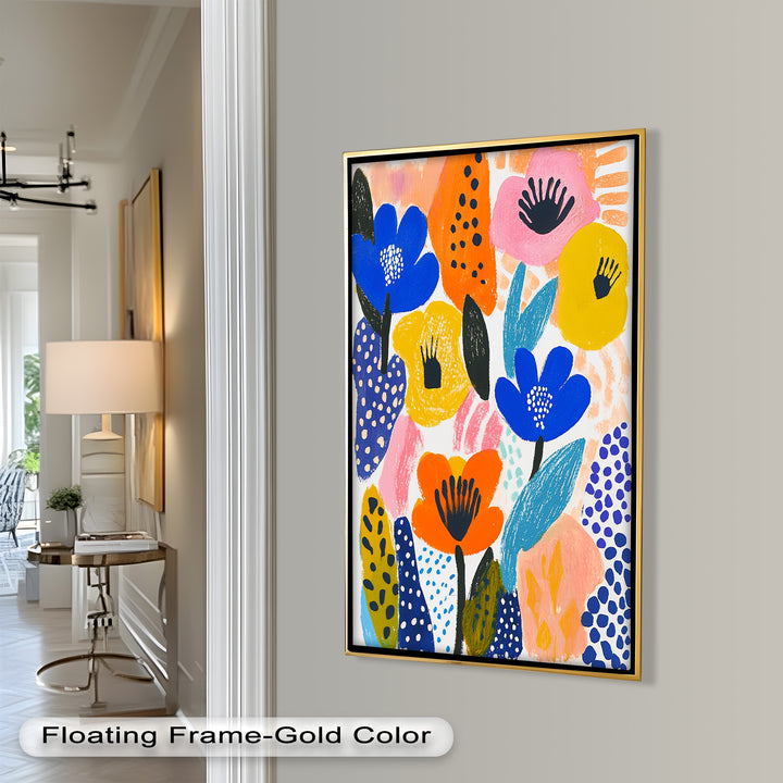 Bold Blooms in Boho Garden – Fauvist Floral Oil Painting