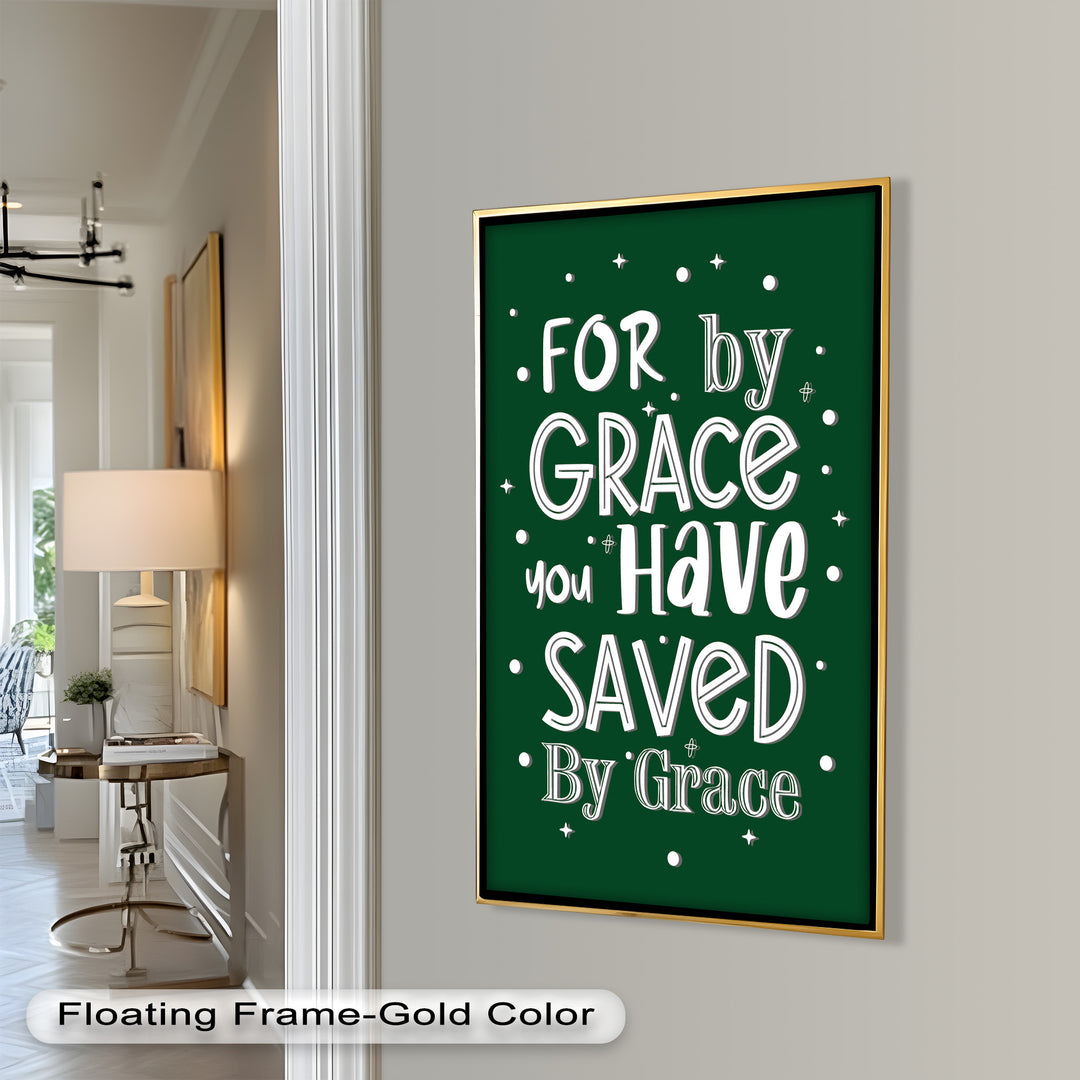 Saved by Grace – Christian Bible Verse Oil Painting