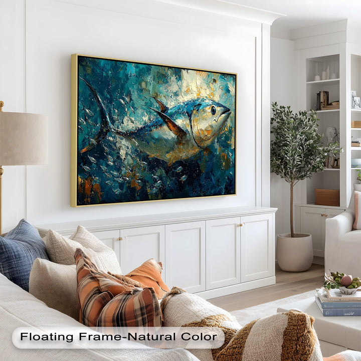 Bluefin Tuna in Ocean Current – Animal Oil Painting