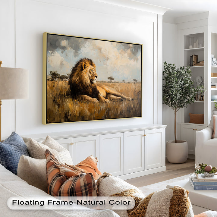 Majestic Serengeti King – Regal Lion Oil Painting