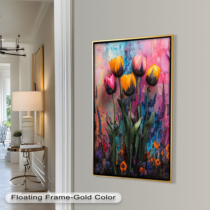 Colorful Tulip Garden - Flower Oil Painting