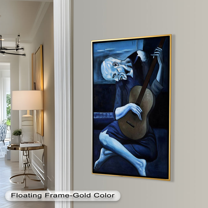 Melancholy Strings – Blue Period-Inspired Guitarist Oil Painting