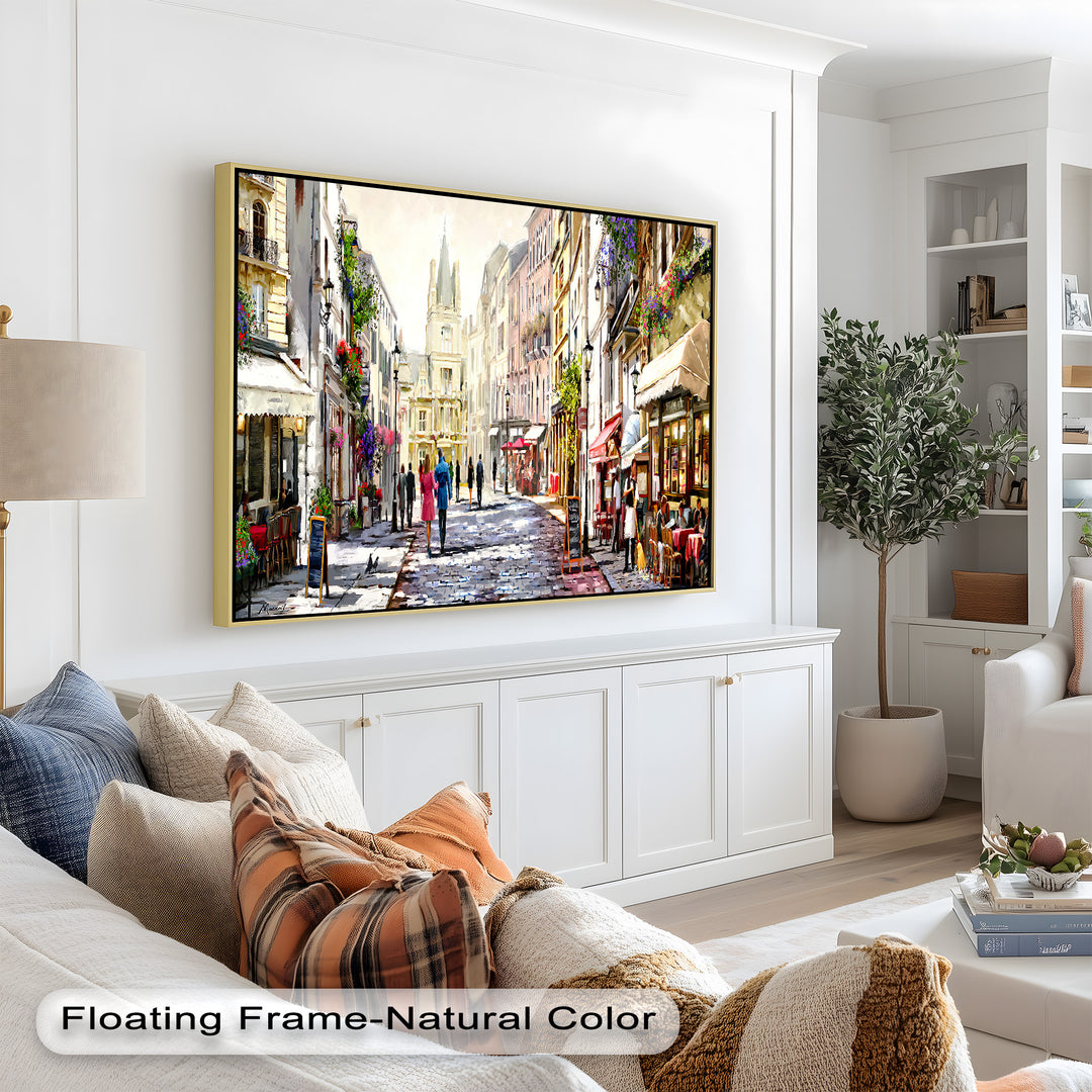 Sunlit Street von The Macneil Studio – Elegantes europäisches Ölgemälde