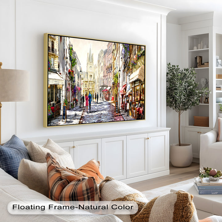 Sunlit Street von The Macneil Studio – Elegantes europäisches Ölgemälde