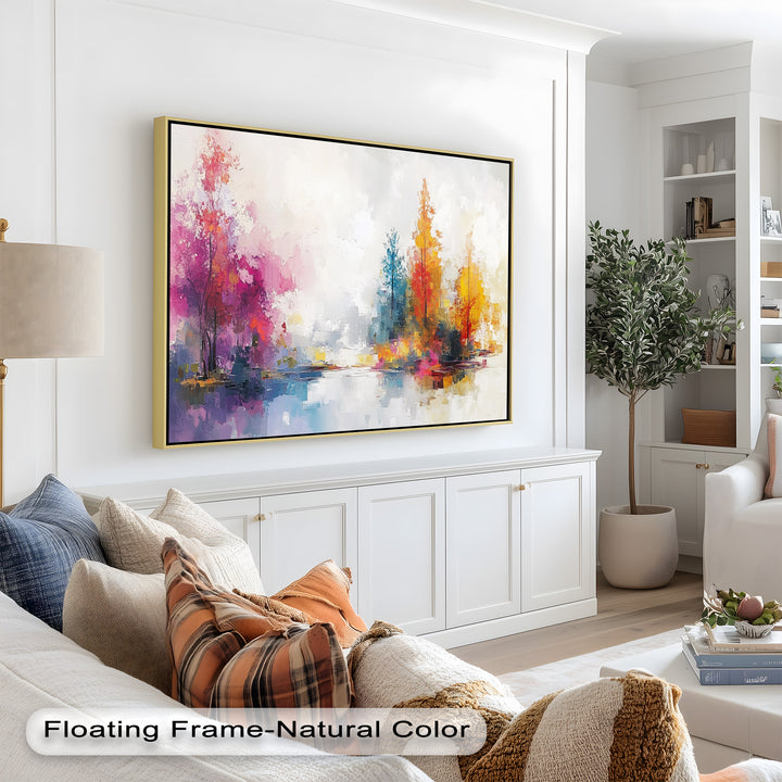Brush Stroke Abstract Modern Art – Framed Contemporary Oil Painting