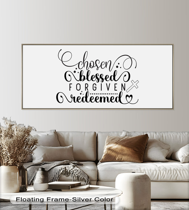 Chosen, Blessed, Forgiven, Redeemed – Bible Verse Oil Painting