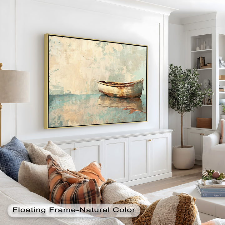 Old Wood Boat – Framed Oil Painting