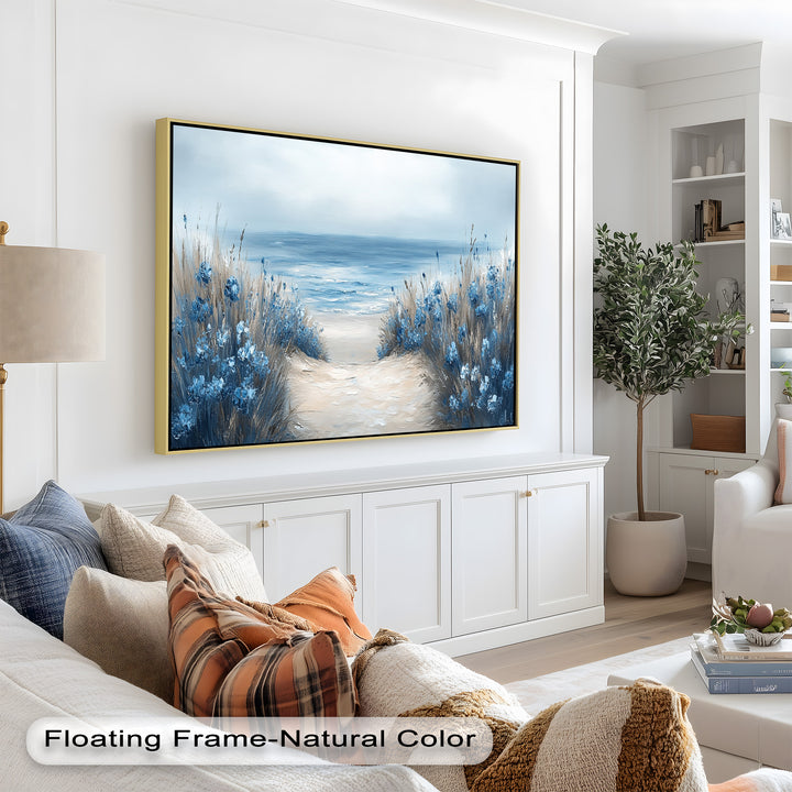 Coastal Beach Path Wall Art – Landscape Oil Painting