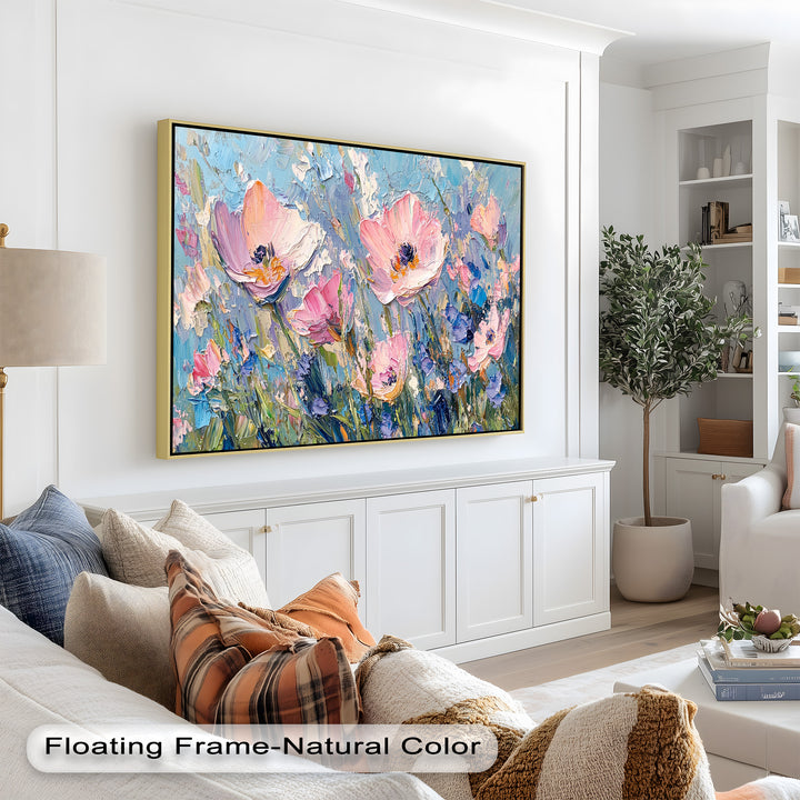 Pink and Violet Wildflower Bloom - Flower Oil Painting