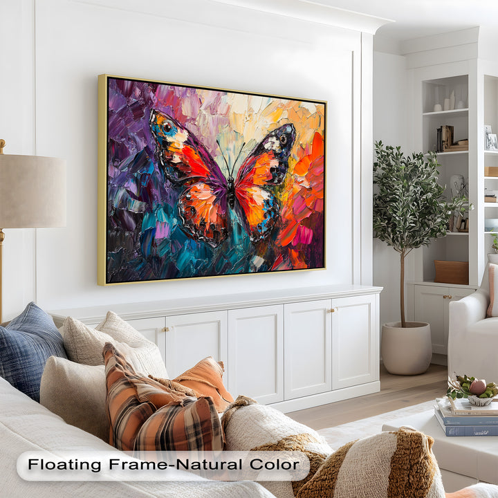 Radiant Butterfly in Blooming Spectrum - Animal Oil Painting