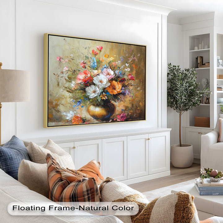 Radiant Bloom – Colorful Floral Oil Painting