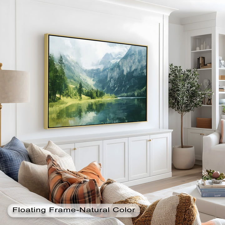 Mountain with a Lake – Modern Oil Painting