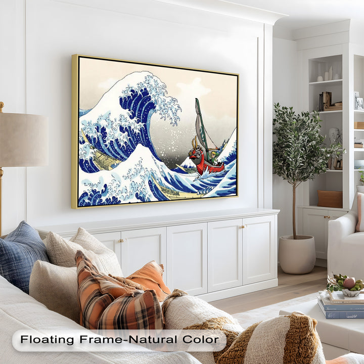 Hokusai Great Wave x Zelda Art – Japanisches Pop-Art-Ölgemälde