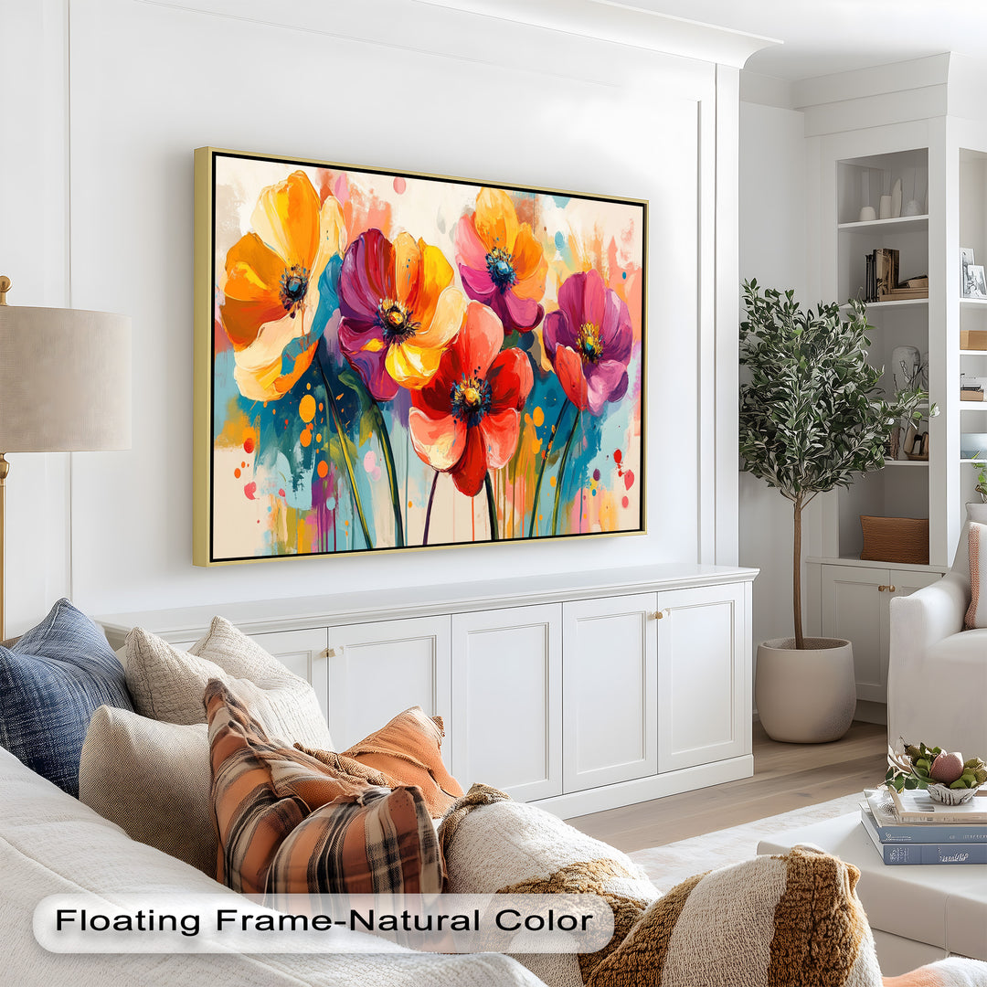 Colored Flowers – Vibrant Floral Oil Painting